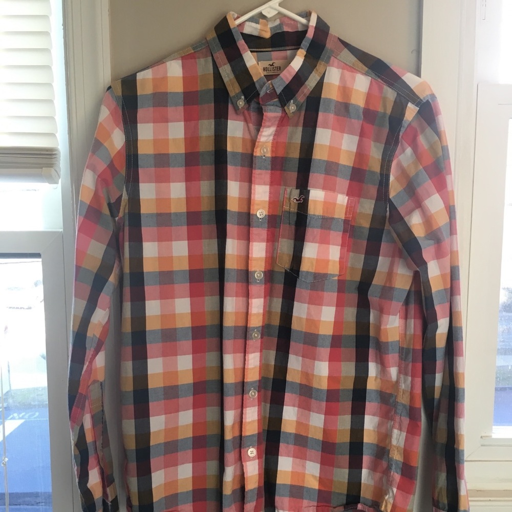 Hollister Oxford Stretch Button Down Long Sleeve